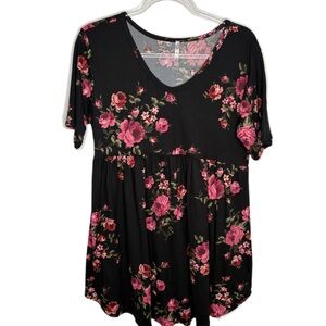 Cool Melon floral empire waist top XL